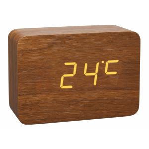 Designer radio-controlled alarm clock in wooden look CLOCCO / Kat.№60.2549.08